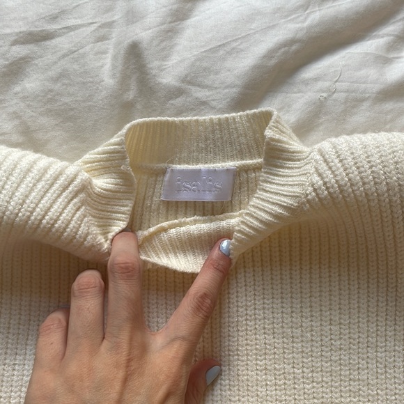 Isalis Knit Structured Cream Tie Dress - Picture 10 of 10